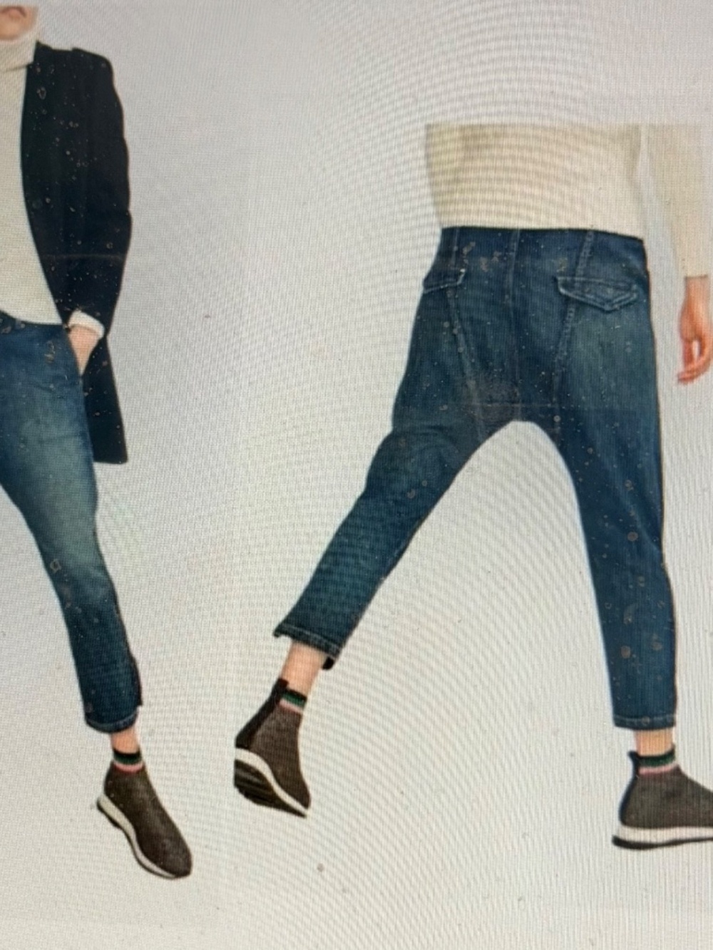 Nili Lotan 'Jackson' Dropped Crotch Denim Jeans In 'Walker' Wash Size 29 - Picture 2 of 11